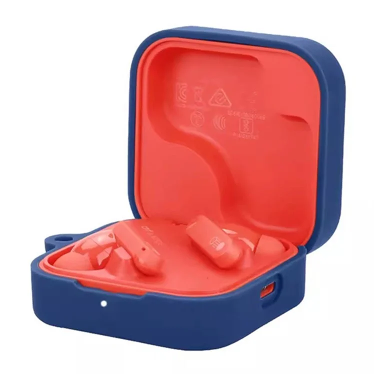 For Nothing CMF Buds Pro 2 Case Bluetooth-compatible Earphone Silicone Cover with Anti-Lost Buckle - Dark Blue