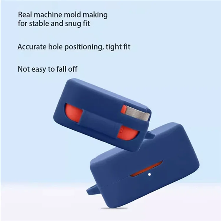 For Nothing CMF Buds Pro 2 Case Bluetooth-compatible Earphone Silicone Cover with Anti-Lost Buckle - Dark Blue