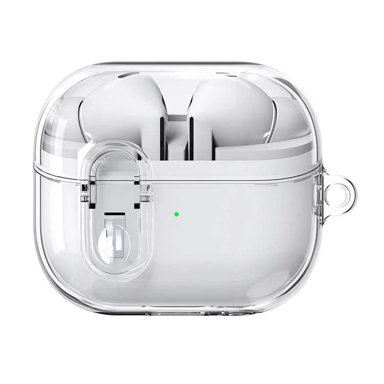 For Samsung Galaxy Buds3 / Buds3 Pro Pressing Buckle Earphone Protective Case Clear TPU+PC Cover - Transparent