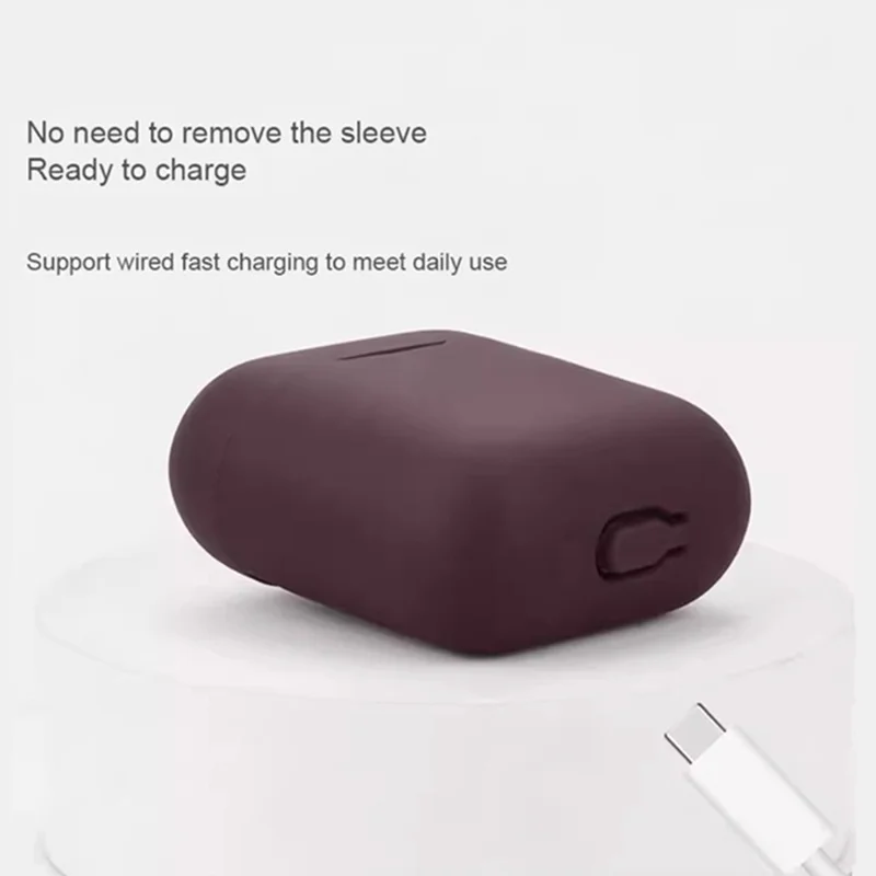 For Marshall Minor III True Wireless Headphones Case Scratch Proof Silicone Cover with Buckle - Beige