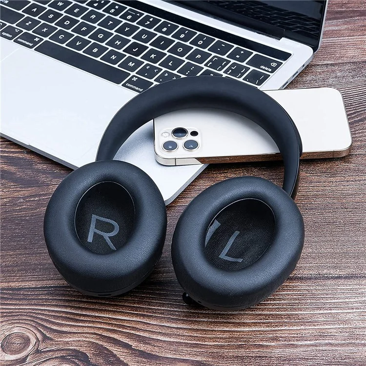 1 paire d'écouteurs pour casque Bose 700 en cuir protéinique + coussinets en mousse - Noir