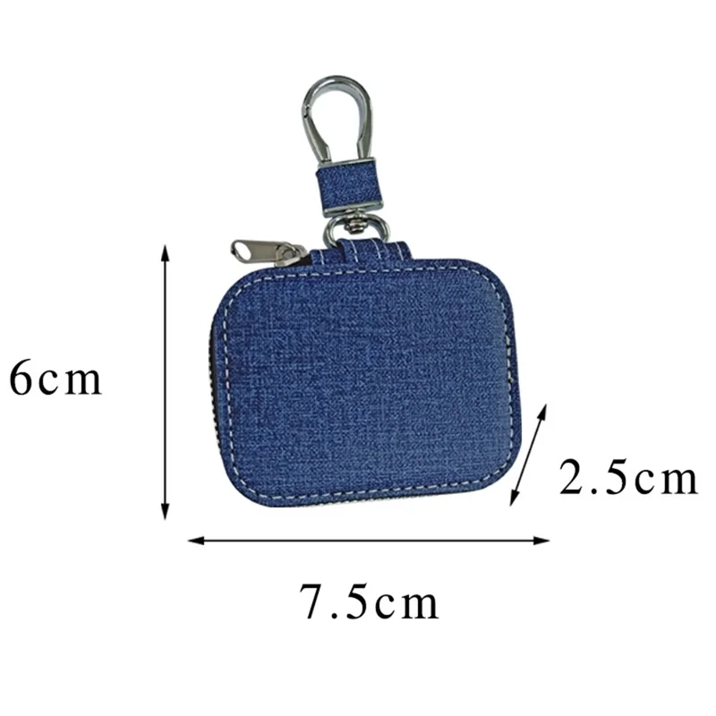 For Apple Series Earphone Case Portable PU Leather Small Zipper Pouch Cover Fabric-like Texture - Purple