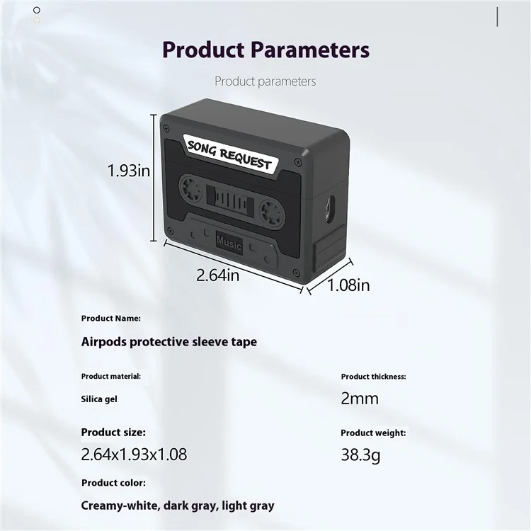 For Apple AirPods 3 Case Cassette Tape Design Portable Liquid Silicone Earbuds Cover with Strap - Black
