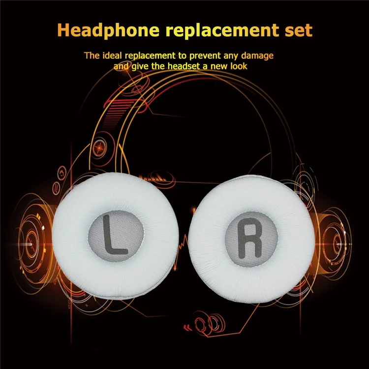 1 Pair Soft Earpads Foam Ear Pads Cushion Cover for JBL Tune 500BT 600BTNC T450BT Headphones - White