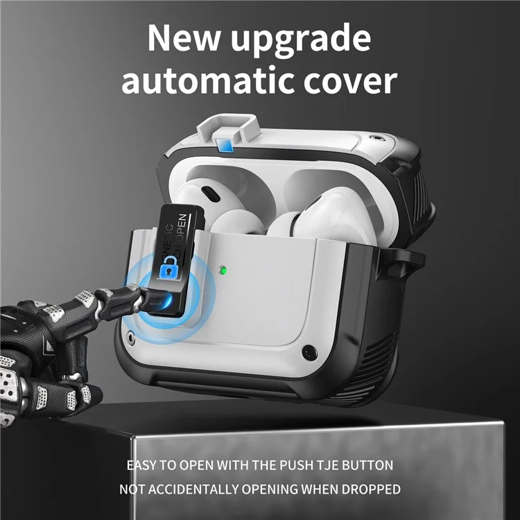 Para Apple AirPods 3 Case Compatível Com MagSafe TPU+PC Automatic Open Earphone Tampa - Branco de Marfim