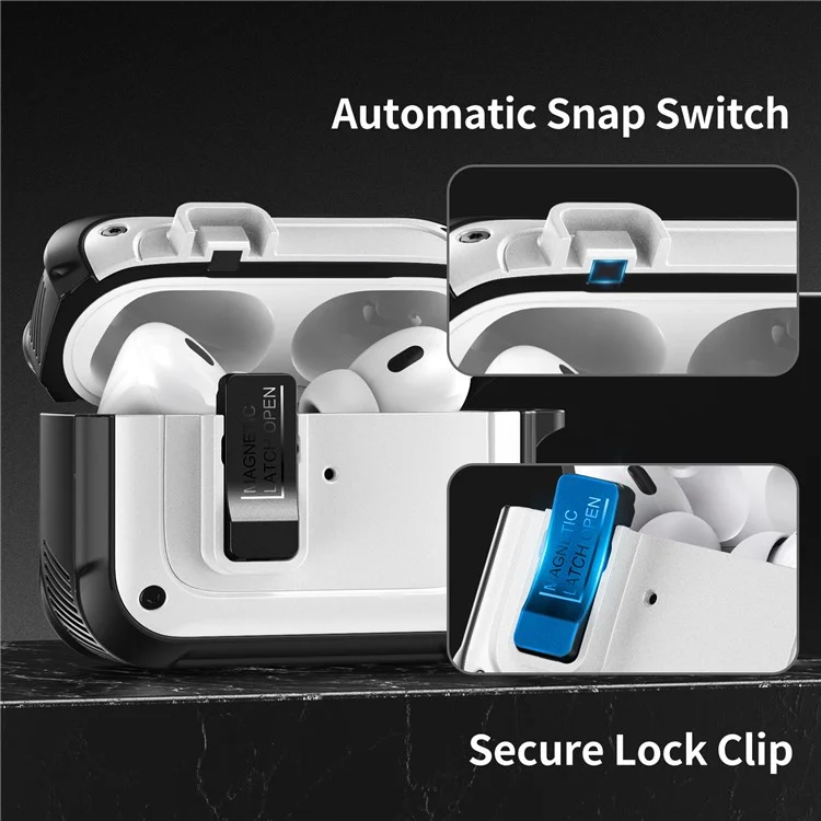 Para Apple AirPods 3 Case Compatível Com MagSafe TPU+PC Automatic Open Earphone Tampa - Branco de Marfim