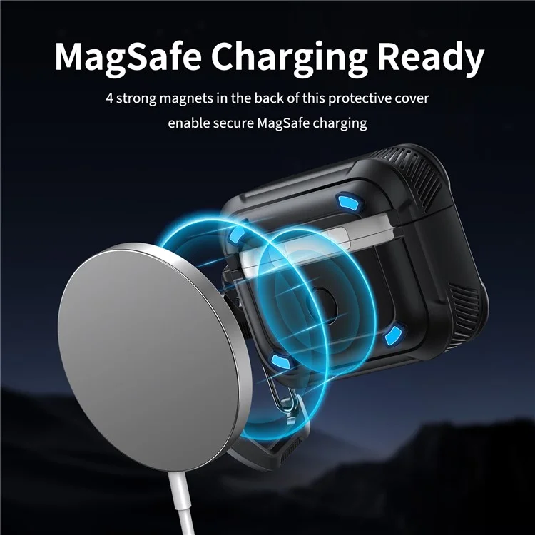 Para Apple AirPods 3 Case Compatível Com MagSafe TPU+PC Automatic Open Earphone Tampa - Branco de Marfim