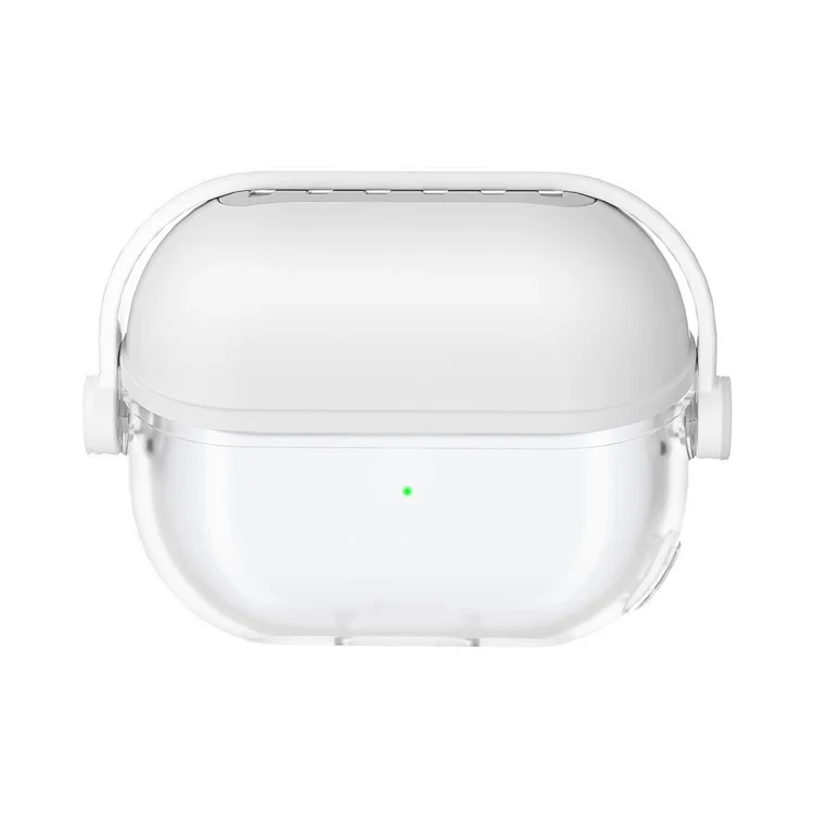 For Samsung Galaxy Buds3 / Buds3 Pro Case Liquid Silicone Earbud Cover with Rotatable Bracket - White