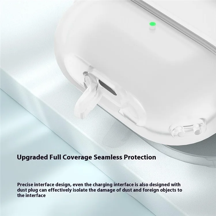 For Samsung Galaxy Buds3 / Buds3 Pro Case Liquid Silicone Earbud Cover with Rotatable Bracket - White