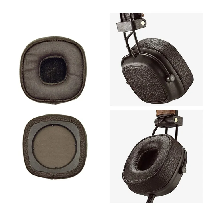 1 Paire Coussins Earpads Coussins Earmuffs Remplacement De Marshall Major Major III Ecouteurs Bluetooth - Marron