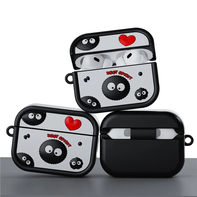 Para AirPods Pro 2 Case Cartoon Briquette Silicone Protective Cover with Carabiner - Rojo / Negro