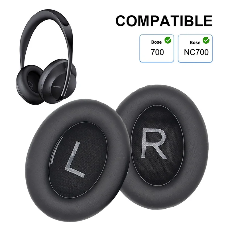 For Bose 700/NC700 Bluetooth-compatible Headphone 1 Pair Replacement Protein Leather Earpads Ear Cushions - White