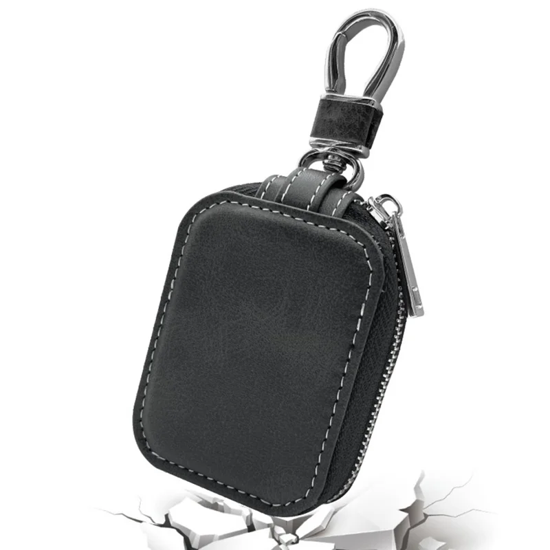 For Apple Series Earbud Storage Case Vertica PU Leather Skin-Touch Earphones Carrying Bag, Size: S - Black