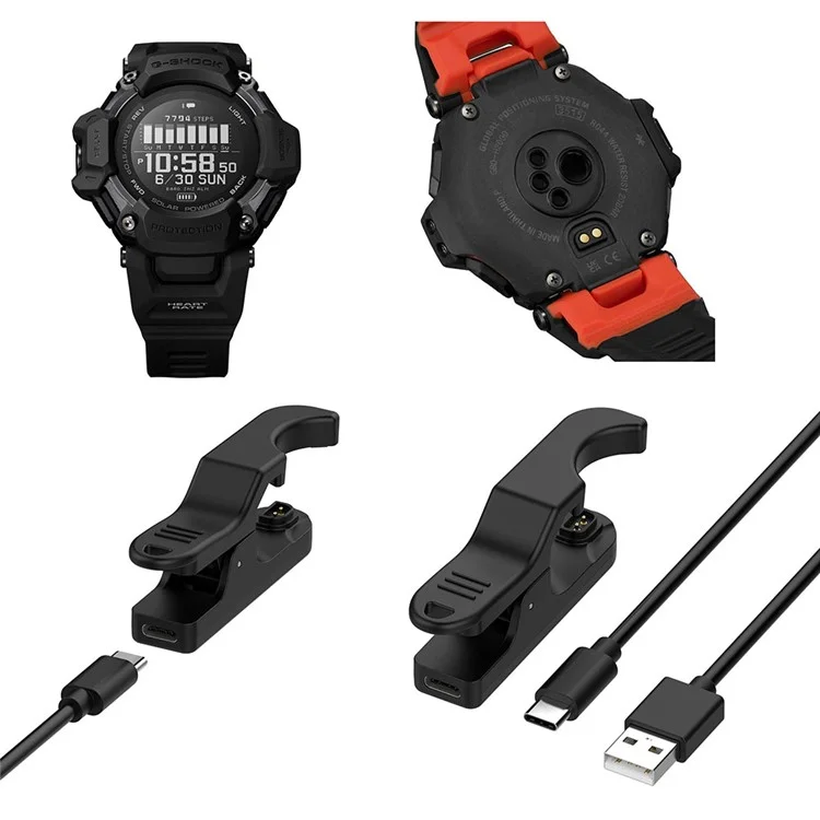 Cavo di ricarica da 100 cm per Casio G-SHOCK GBD-H2000 Smart Watch Caricatore