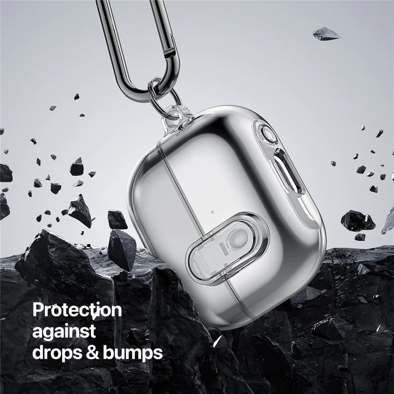 DUX DUCIS SECI Series For Samsung Galaxy Buds3 Pro  /  Buds3 Case PC+TPU Bluetooth-compatible Earbuds Cover with Hook - Clear