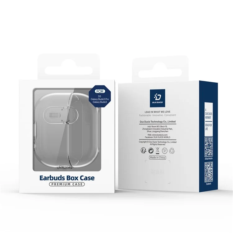 DUX DUCIS SECI Series For Samsung Galaxy Buds3 Pro  /  Buds3 Case PC+TPU Bluetooth-compatible Earbuds Cover with Hook - Grey