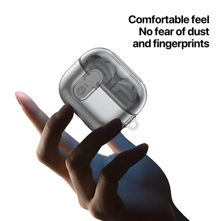 DUX DUCIS SECI Series For Samsung Galaxy Buds3 Pro  /  Buds3 Case PC+TPU Bluetooth-compatible Earbuds Cover with Hook - Grey