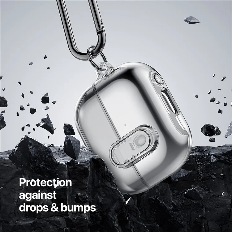DUX DUCIS SECI Series For Samsung Galaxy Buds3 Pro  /  Buds3 Case PC+TPU Bluetooth-compatible Earbuds Cover with Hook - Grey