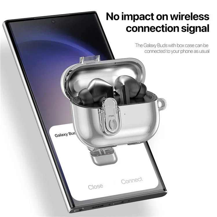 DUX DUCIS SECI Series For Samsung Galaxy Buds3 Pro  /  Buds3 Case PC+TPU Bluetooth-compatible Earbuds Cover with Hook - Grey