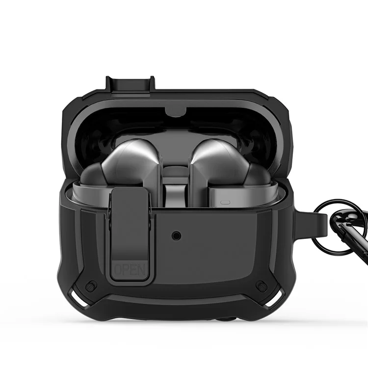 DUX DUCIS SECH Series For Samsung Galaxy Buds3 Pro / Buds3 Earbuds Case PC+TPU Защитный чехол с крючком - черный