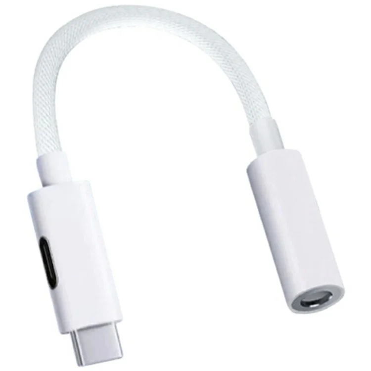 Tipo-c a 8 Pin + 3.5 mm 2-en-1 Cable Adaptador Convertidor de Audio Nylon Wild