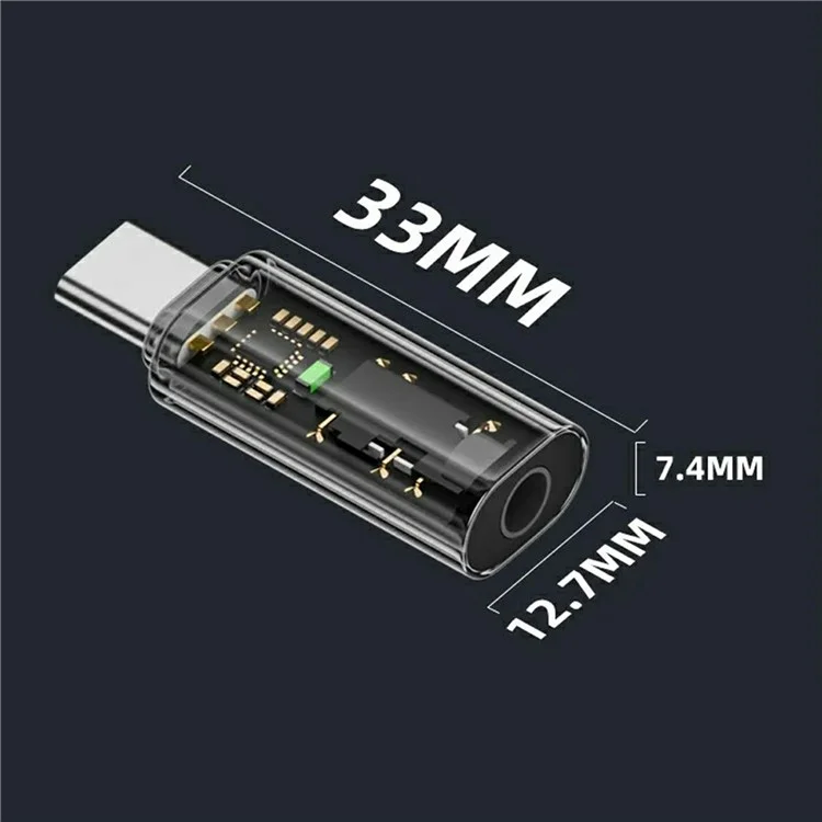 Adaptador de Audio Tipo-C Macho a 3.5mm Hembra para iPad Pro / Iphone 15 / Samsung Galaxy S24 - Púrpura