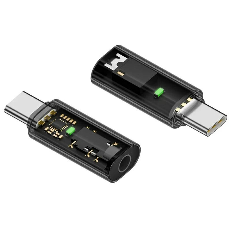 Type-C Male to 3.5mm Female Audio Adapter AUX Converter for iPad Pro / iPhone 15 / Samsung Galaxy S24 - Light Black