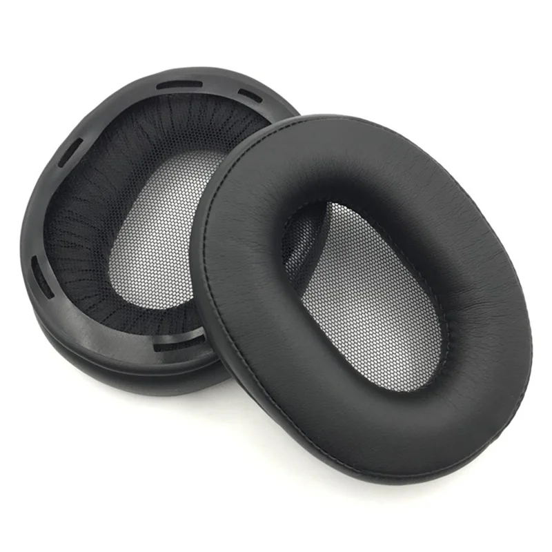 1 Par Para Sony MDR-1R / Aurices de Auriculares MDR-1RMK2 Cuero Suave+orejas de Espuma de Memoria - Negro