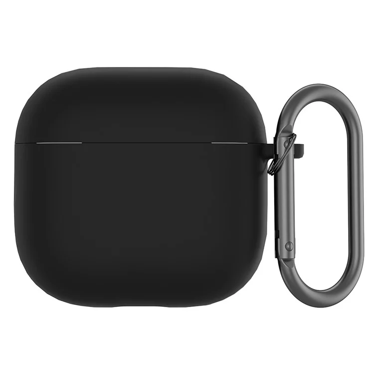 Per AirPods 4 Case Silicone Wireless Earphone Protective Cover with Carabiner - Nero