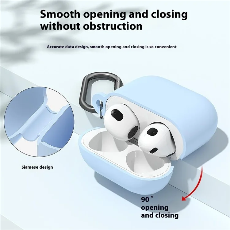 Per AirPods 4 Case Silicone Wireless Earphone Protective Cover with Carabiner - Nero