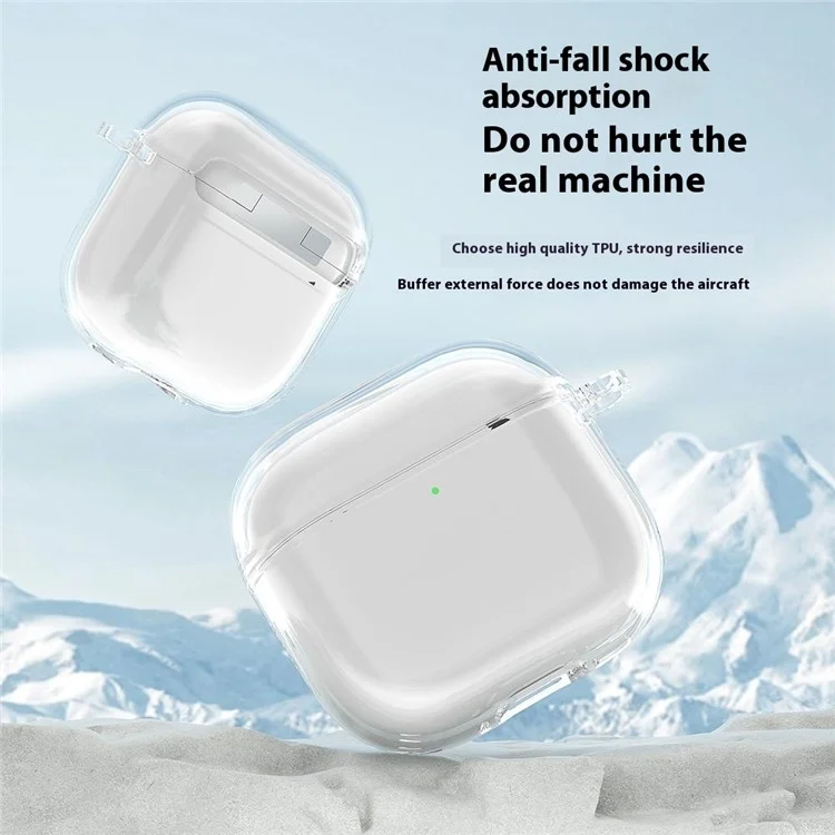 Pour le boîtier de protection Earphone Case TPU antichoc et transparent avec porte-clés pour AirPods 4