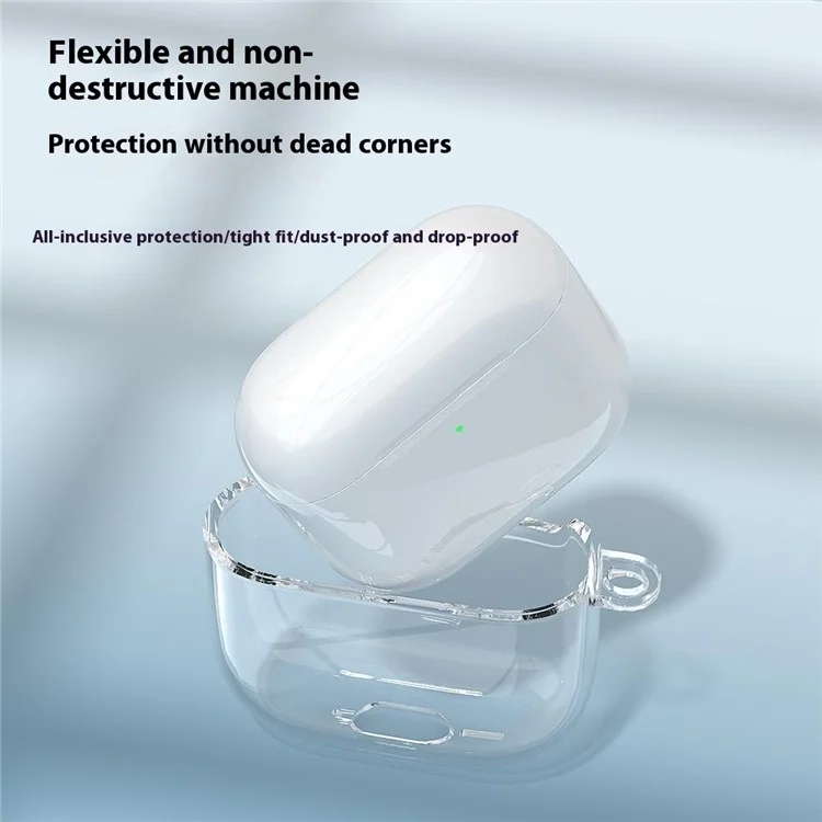 Pour le boîtier de protection Earphone Case TPU antichoc et transparent avec porte-clés pour AirPods 4