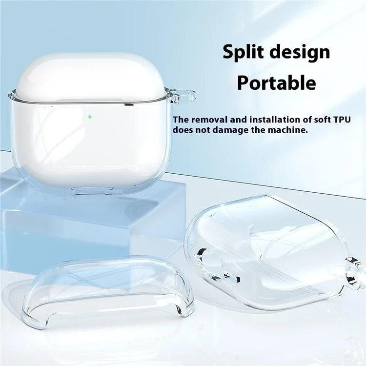 Pour le boîtier de protection Earphone Case TPU antichoc et transparent avec porte-clés pour AirPods 4