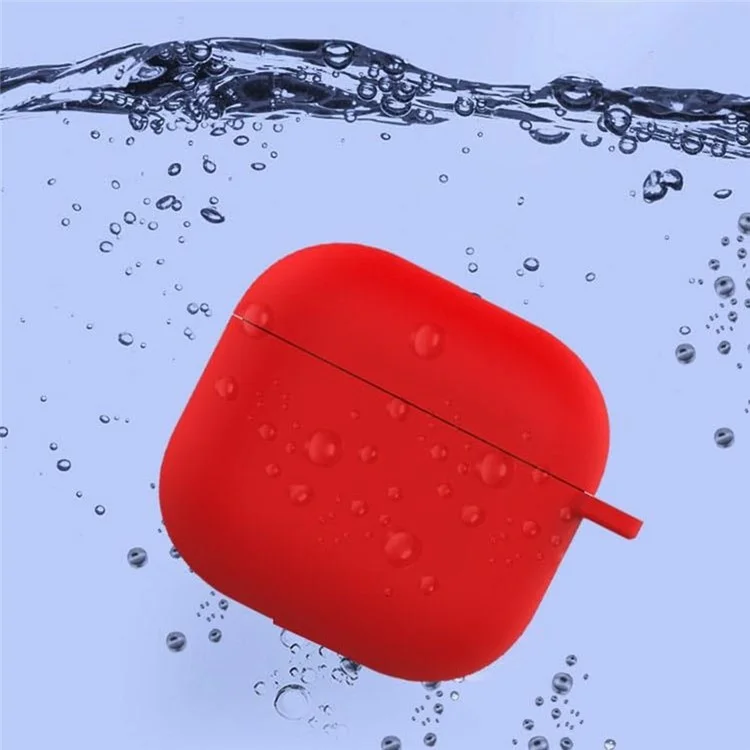 Pour AirPods 4 Étui en Silicone Doux Organisateur d'Écouteurs Sans Fil Housse Épaisseur 1,5 mm avec Mousqueton - Blanc