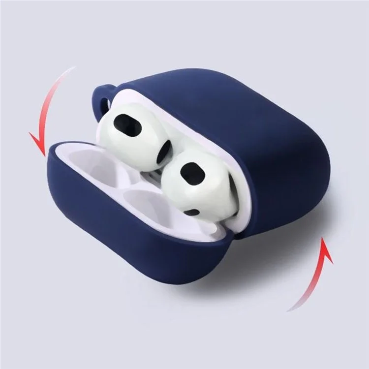Pour AirPods 4 Étui en Silicone Doux Organisateur d'Écouteurs Sans Fil Housse Épaisseur 1,5 mm avec Mousqueton - Blanc