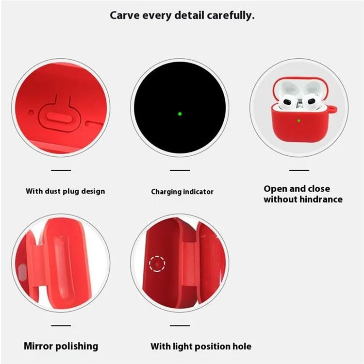 Pour AirPods 4 Étui en Silicone Doux Organisateur d'Écouteurs Sans Fil Housse Épaisseur 1,5 mm avec Mousqueton - Blanc