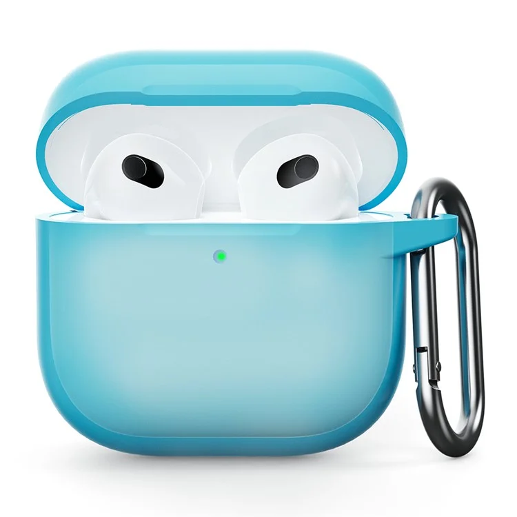 For AirPods 4 Silicone Case Integrated Bluetooth-compatible Earbuds Protector with Hook - Luminous