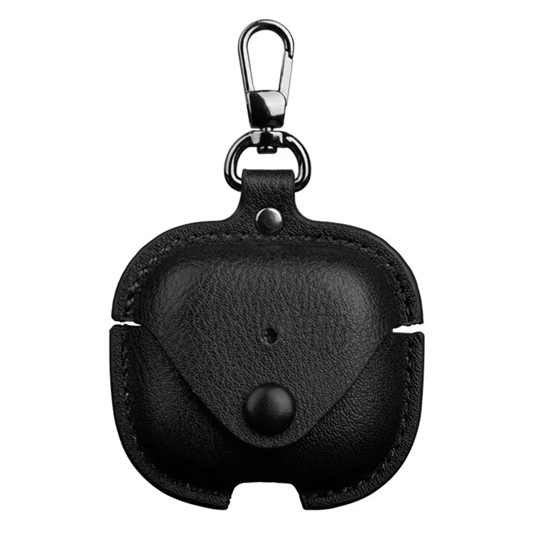 Pour AirPods 4 Charging Case Cover Leather+PC Earbuds Protective Case - Black