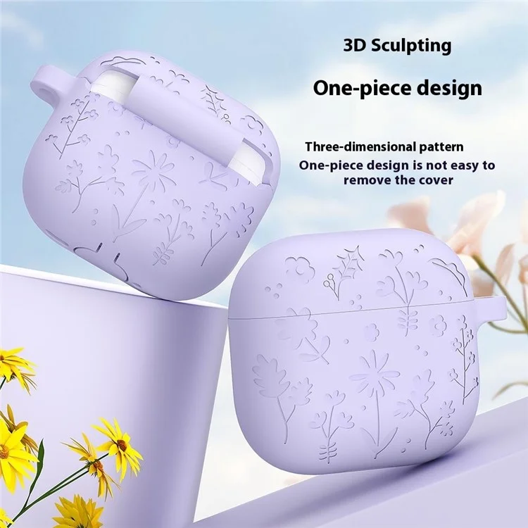 Для Apple Airpods 3 Case Floral Patter - Матча Грин