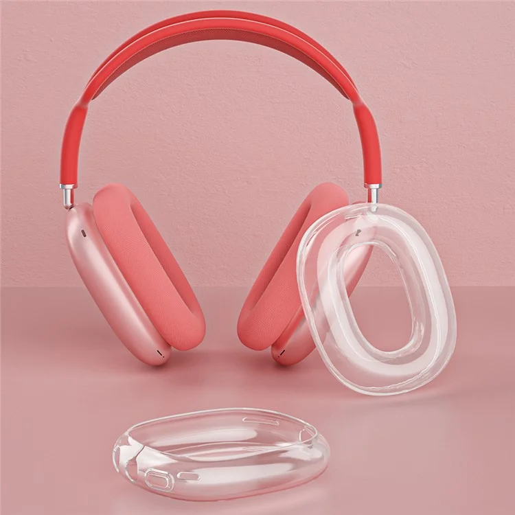 1 Par de Earpads Case para AirPods Max Clear TPU Protective Ear Cups Cover