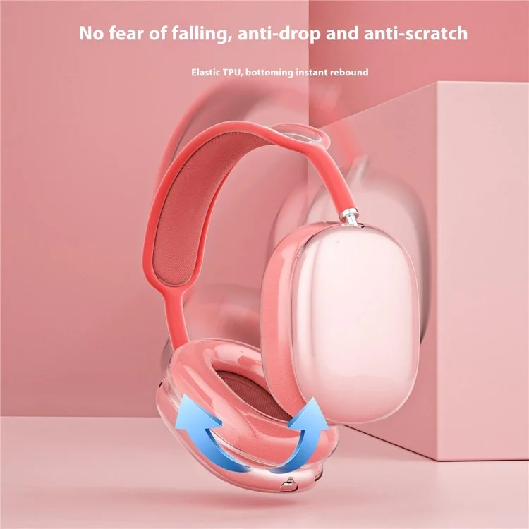 1 Par de Earpads Case para AirPods Max Clear TPU Protective Ear Cups Cover