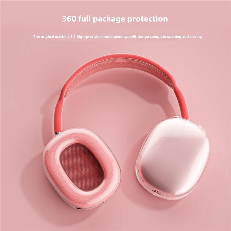 1 Par de Earpads Case para AirPods Max Clear TPU Protective Ear Cups Cover