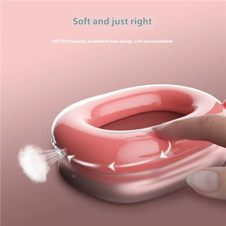 1 Par de Earpads Case para AirPods Max Clear TPU Protective Ear Cups Cover