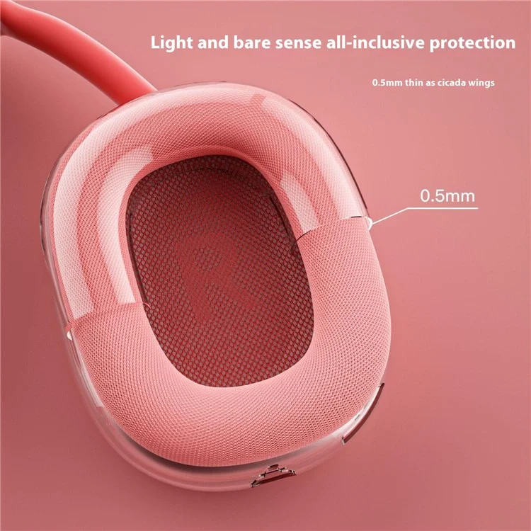 1 Par de Earpads Case para AirPods Max Clear TPU Protective Ear Cups Cover