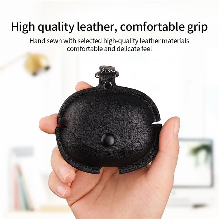 For Realme Buds Air 5 Pro Charging Case Cover Leather+PC Earbuds Protective Case - Dark Brown