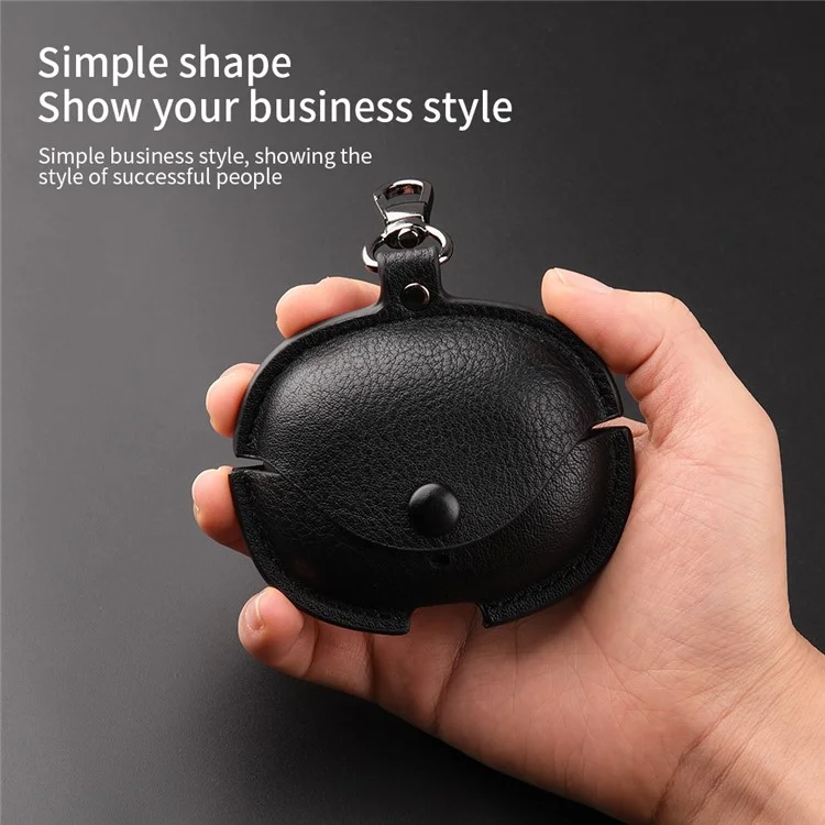 For Realme Buds Air 5 Pro Charging Case Cover Leather+PC Earbuds Protective Case - Dark Brown