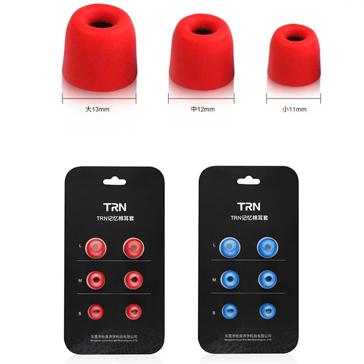 3 Coppie Trn Memory Foam Earbud Tips Sostituzione Spucio Piestre Per Arrebud Ar-ear Cuscini - Rosso