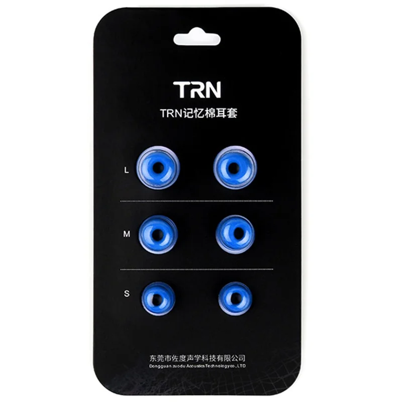 3 Pairs TRN Memory Foam Earbud Tips Replacement Foam Earphone Tips for in-Ear Headphone Earbuds - Blue