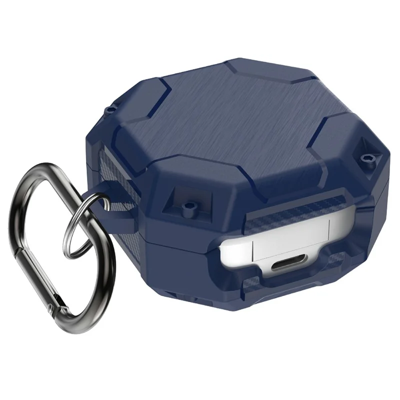 For Samsung Galaxy Buds Live / Buds Pro / Buds2 Case Bluetooth-compatible Earbuds TPU Cover with Hook - Sapphire