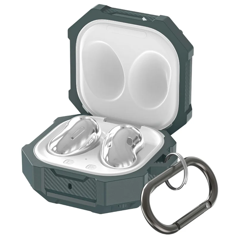 For Samsung Galaxy Buds Live / Buds Pro / Buds2 Case Bluetooth-compatible Earbuds TPU Cover with Hook - Green